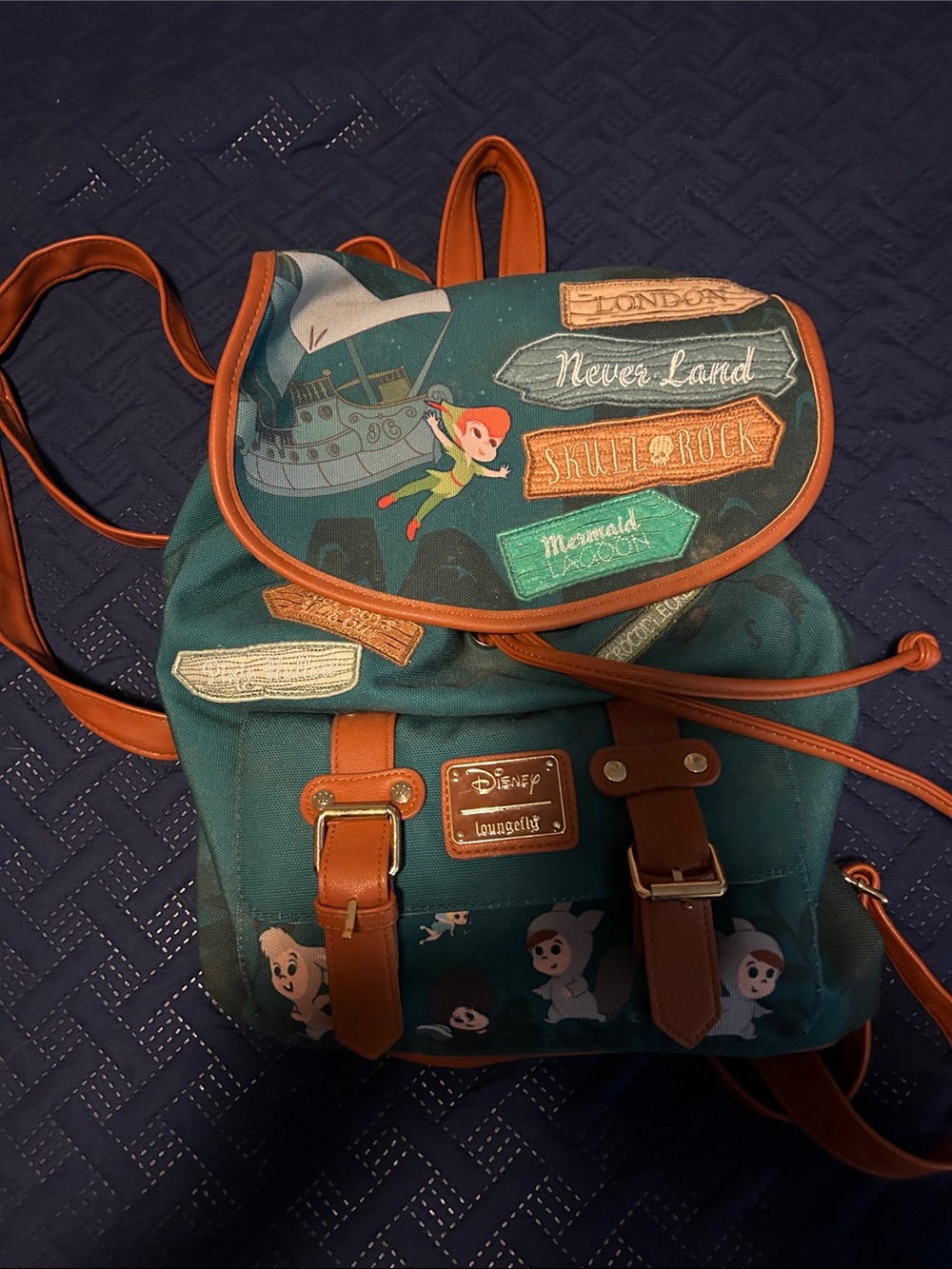 Canvas Peter Pan loungefly backpack Disney bag